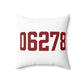 06278 Ashford Connecticut Zip Code Spun Polyester Square Pillow