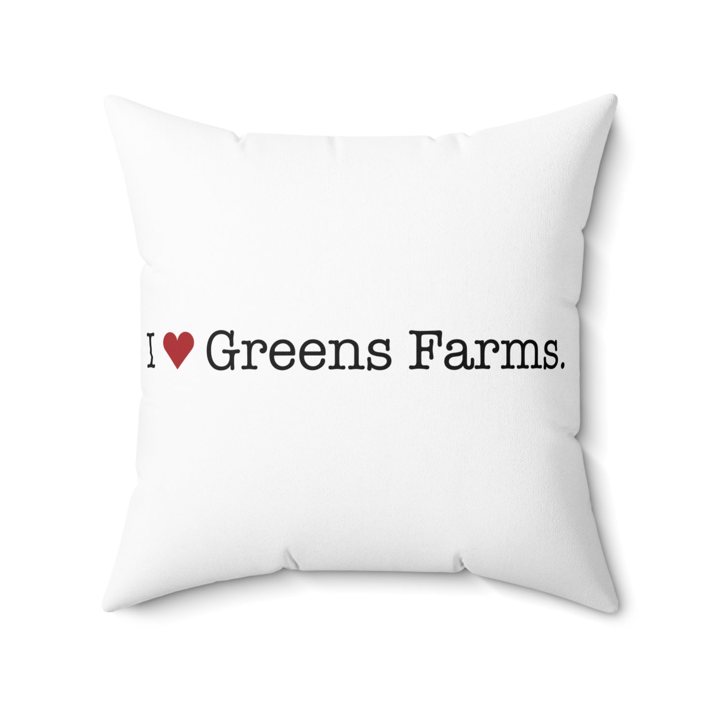 I Heart Greens Farms. Spun Polyester Square Pillow