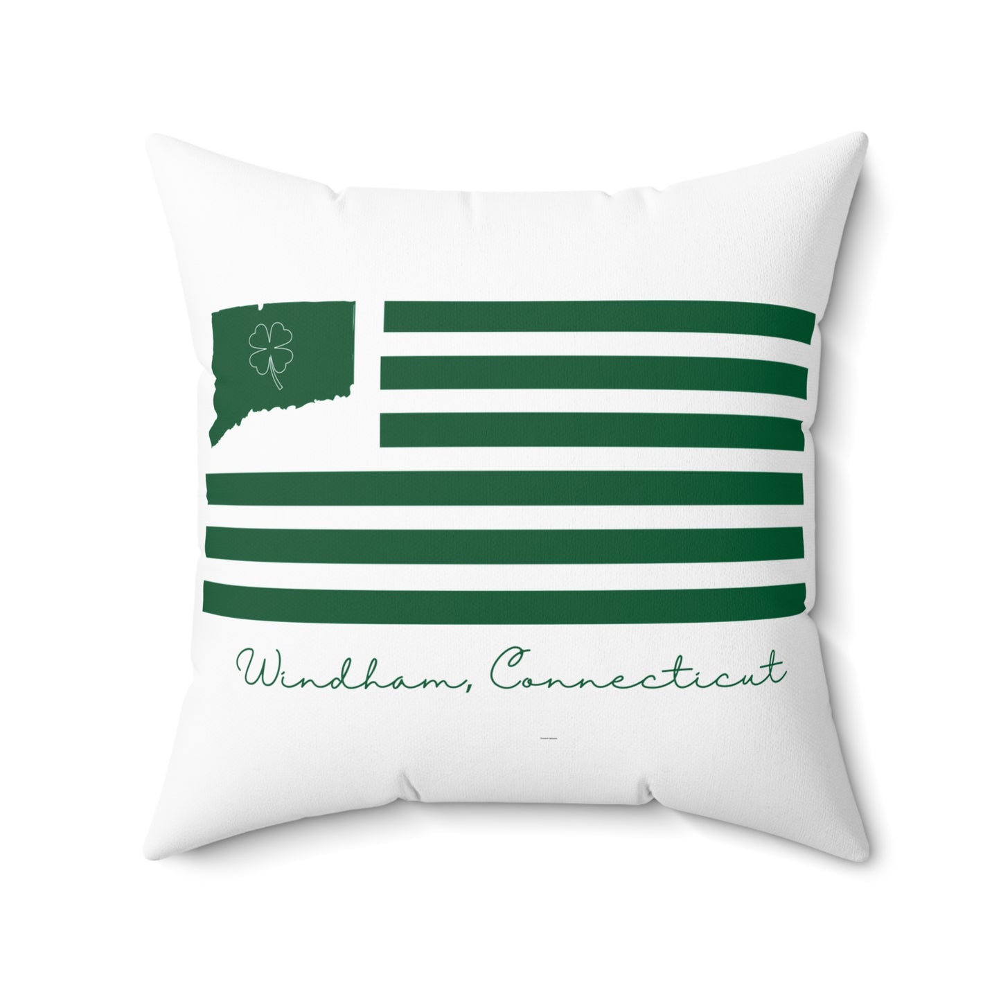 Windham Connecticut St. Patrick’s Day Flag Spun Polyester Square Pillow
