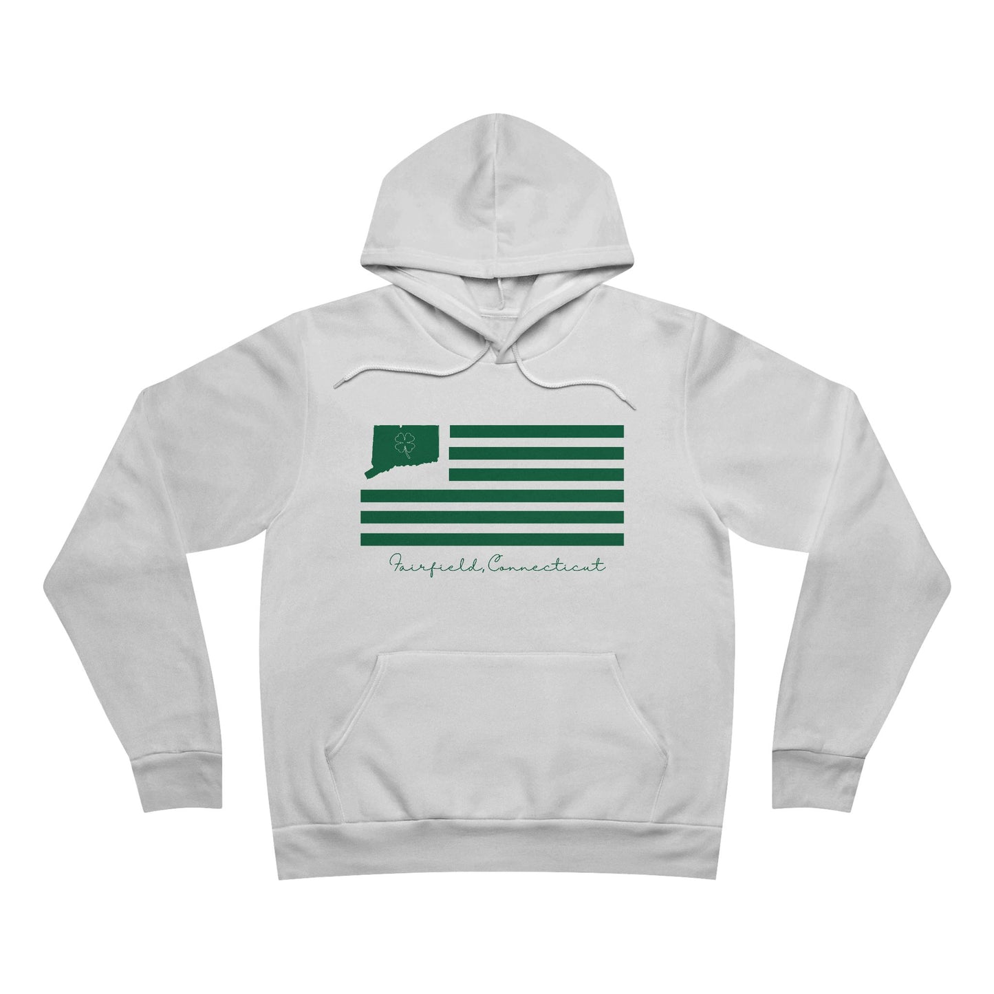 Fairfield Connecticut St Patrick’s Day Flag Unisex Sponge Fleece Pullover Hoodie