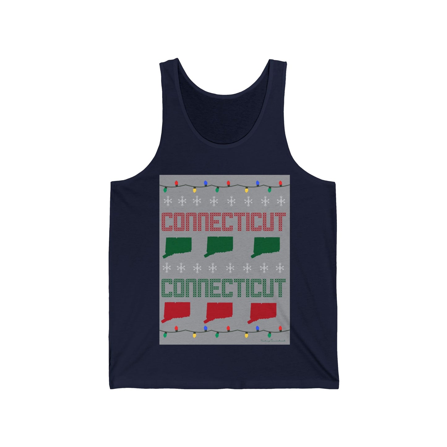 Connecticut Ugly Holiday Unisex Jersey Tank Top