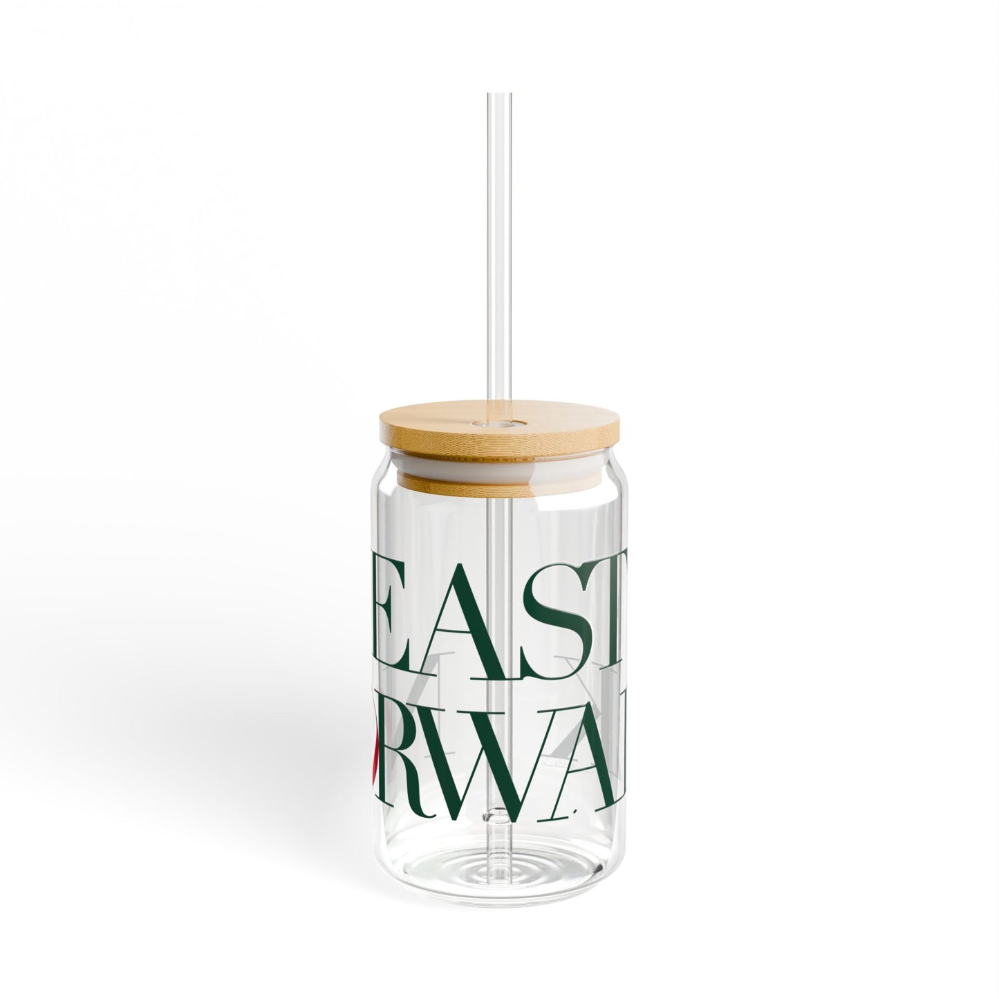 41 Tilt East Norwalk Glass Can with Straw and Lid, 16oz