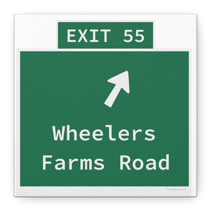 Vintage WCP Exit 55 Sign Matte Canvas, Stretched, 1.25"