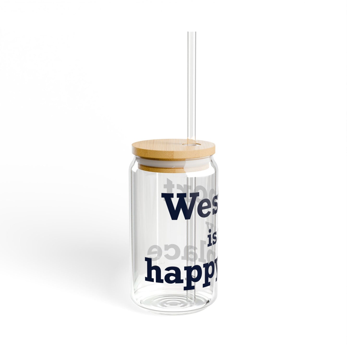 Westport Is My Happy Place Sipper Glass, 16oz