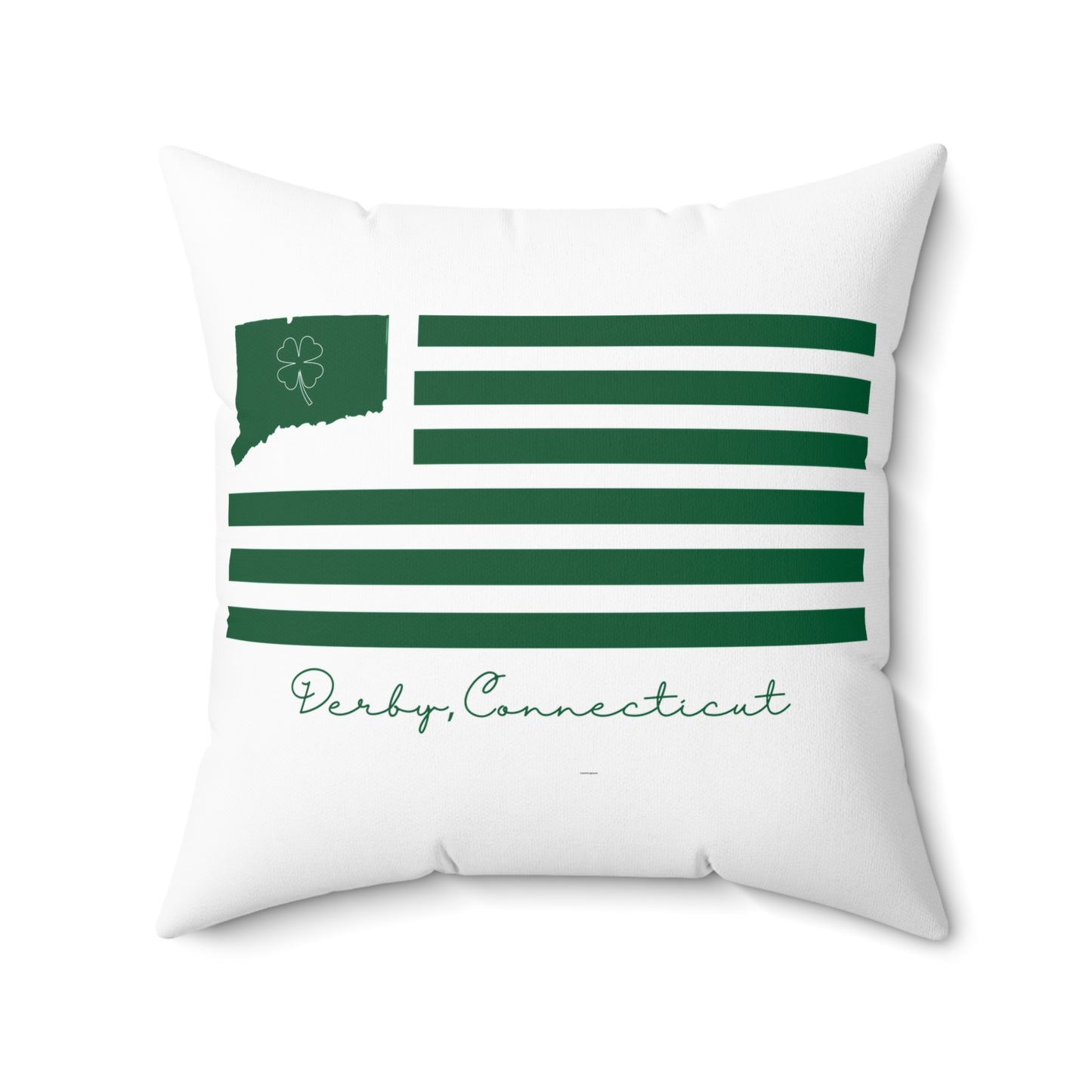 Derby Connecticut St. Patrick’s Day Flag Spun Polyester Square Pillow