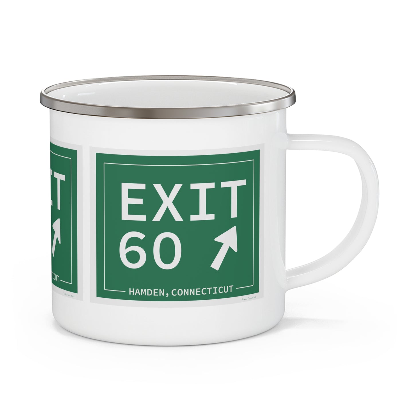 Vintage Exit 60 WCP Sign Enamel Camping Mug