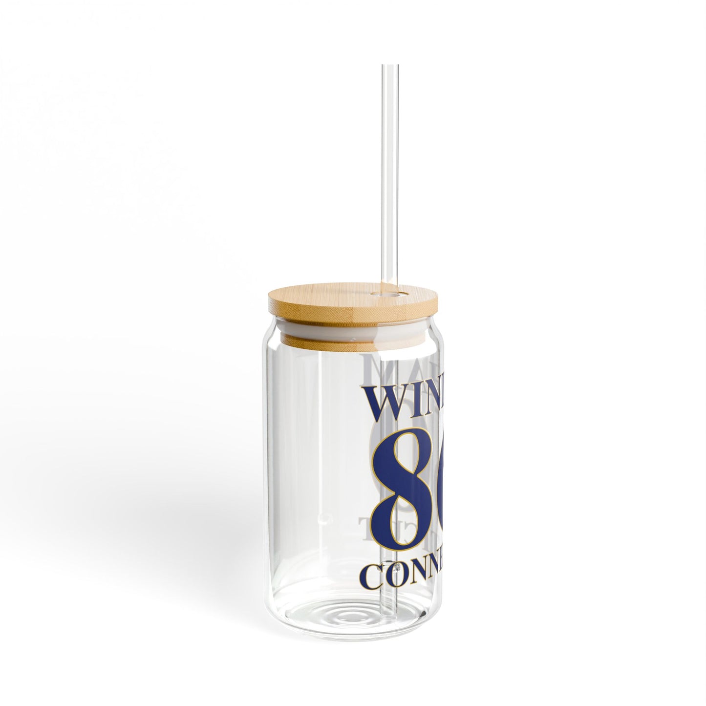 Windham 860 Connecticut Glass Can with Straw and Lid, 16oz