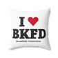 I Heart BKFD Spun Polyester Square Pillow