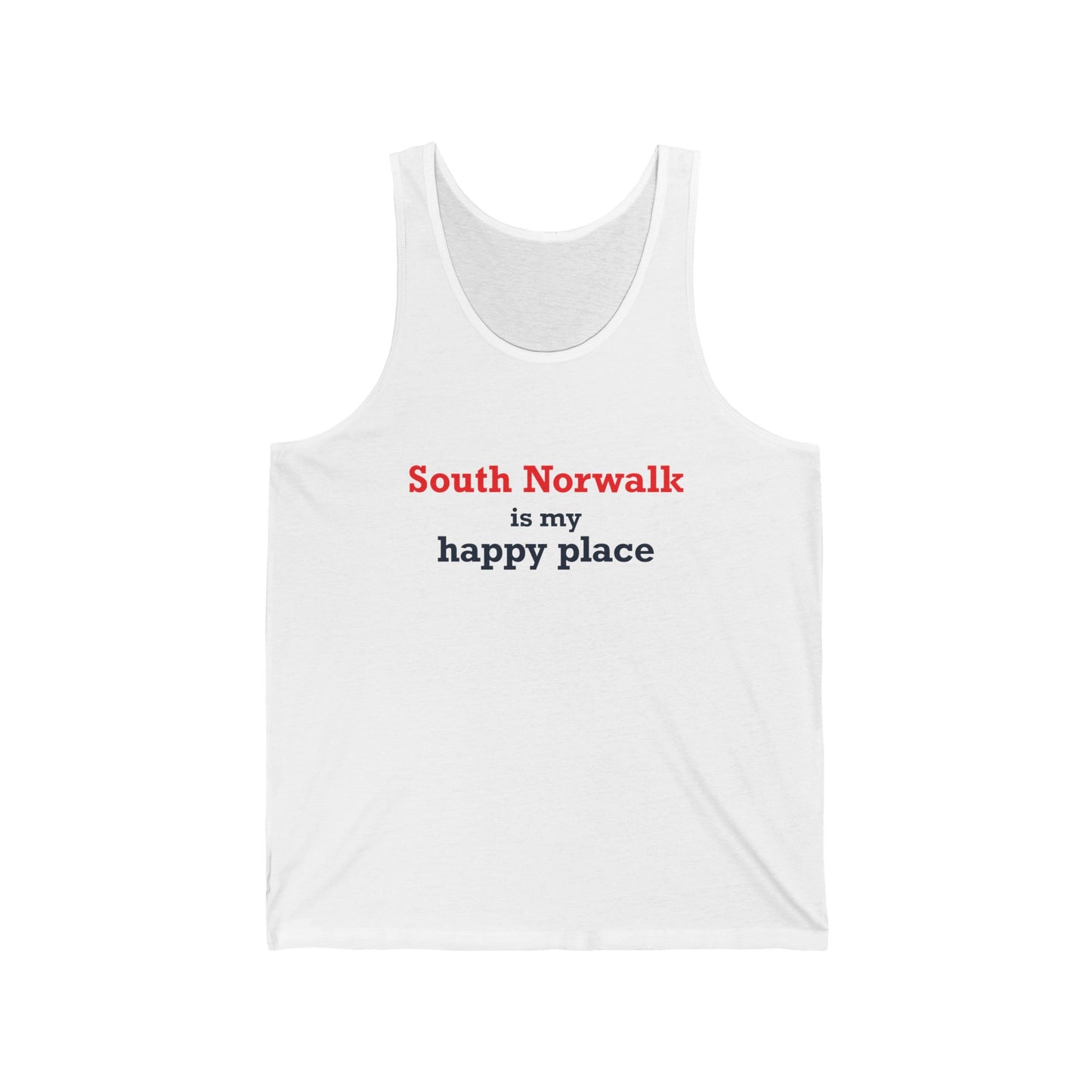 South Norwalk is My Happy Place Unisex Jersey Tank Top