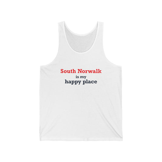 South Norwalk is My Happy Place Unisex Jersey Tank Top