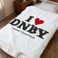 I Heart DNBY Velveteen Plush Blanket