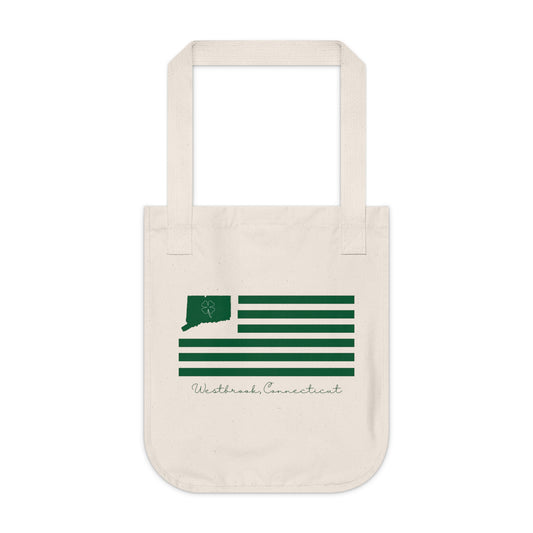 Westbrook Connecticut St. Patrick’s Day Flag Organic Canvas Tote Bag