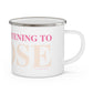 Just a kid listening to Goose - Peach & Pink Enamel Camping Mug