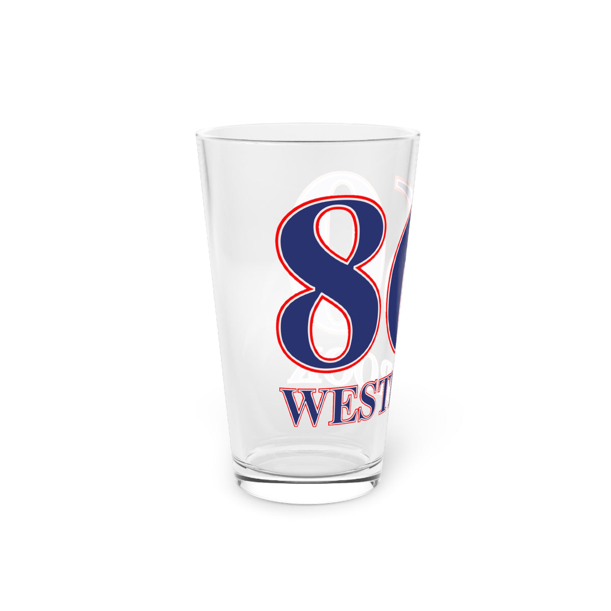 860 Westbrook Red, White & Blue Pint Glass, 16oz