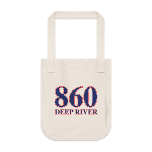 860 Deep River Red, White & Blue Organic Canvas Tote Bag