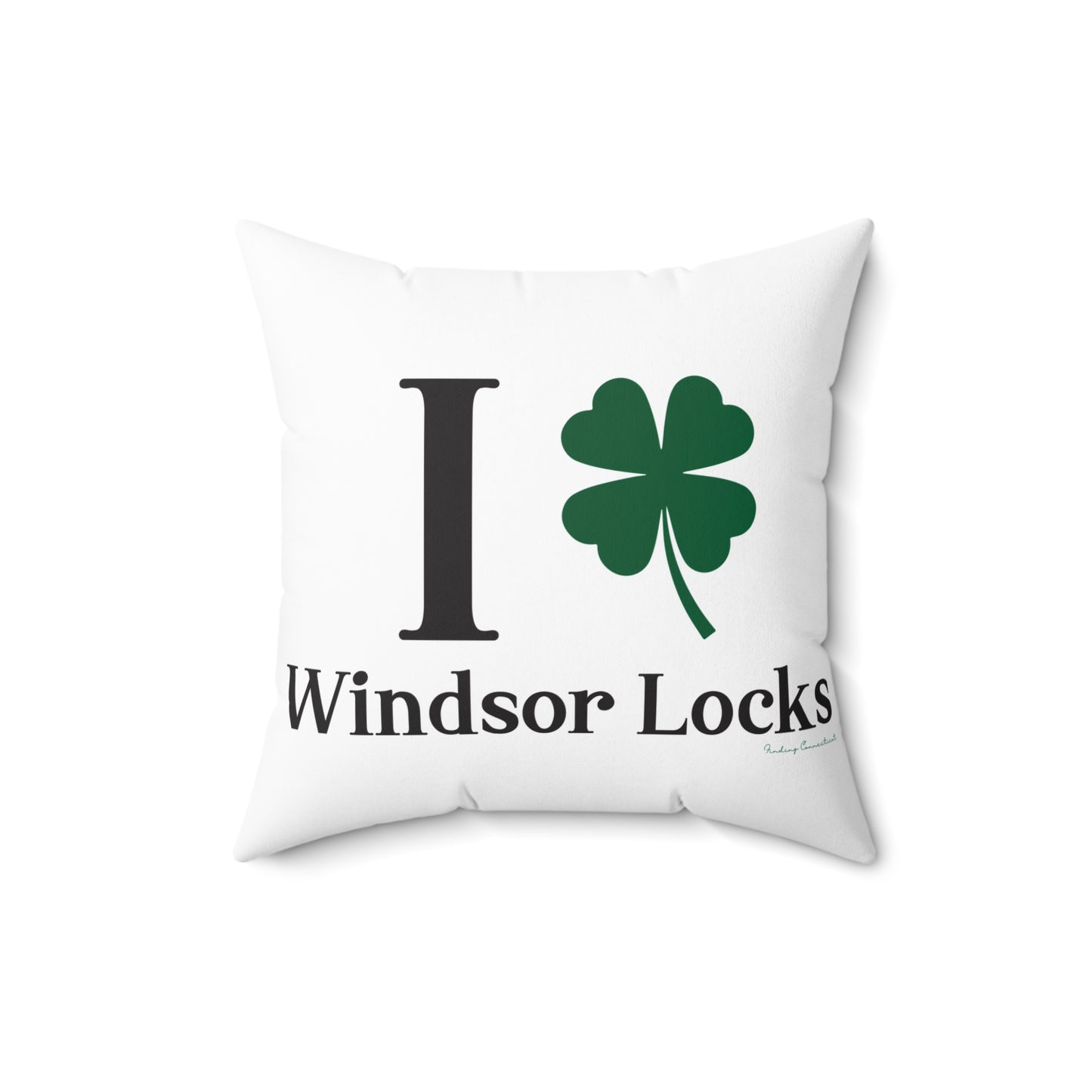 I Clover Windsor Locks Spun Polyester Square Pillow