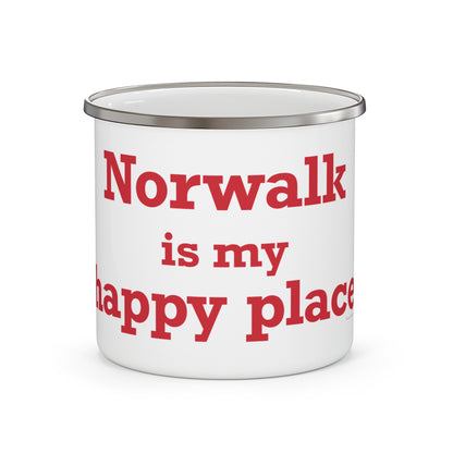 Norwalk is my Happy Place Enamel Camping Mug