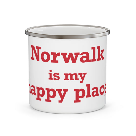 Norwalk is my Happy Place Enamel Camping Mug