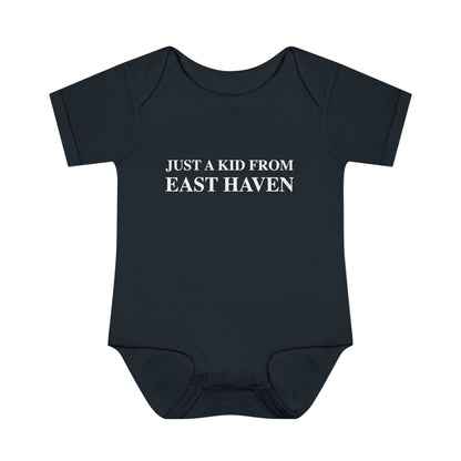Just a kid from East Haven Infant Baby Rib Bodysuit