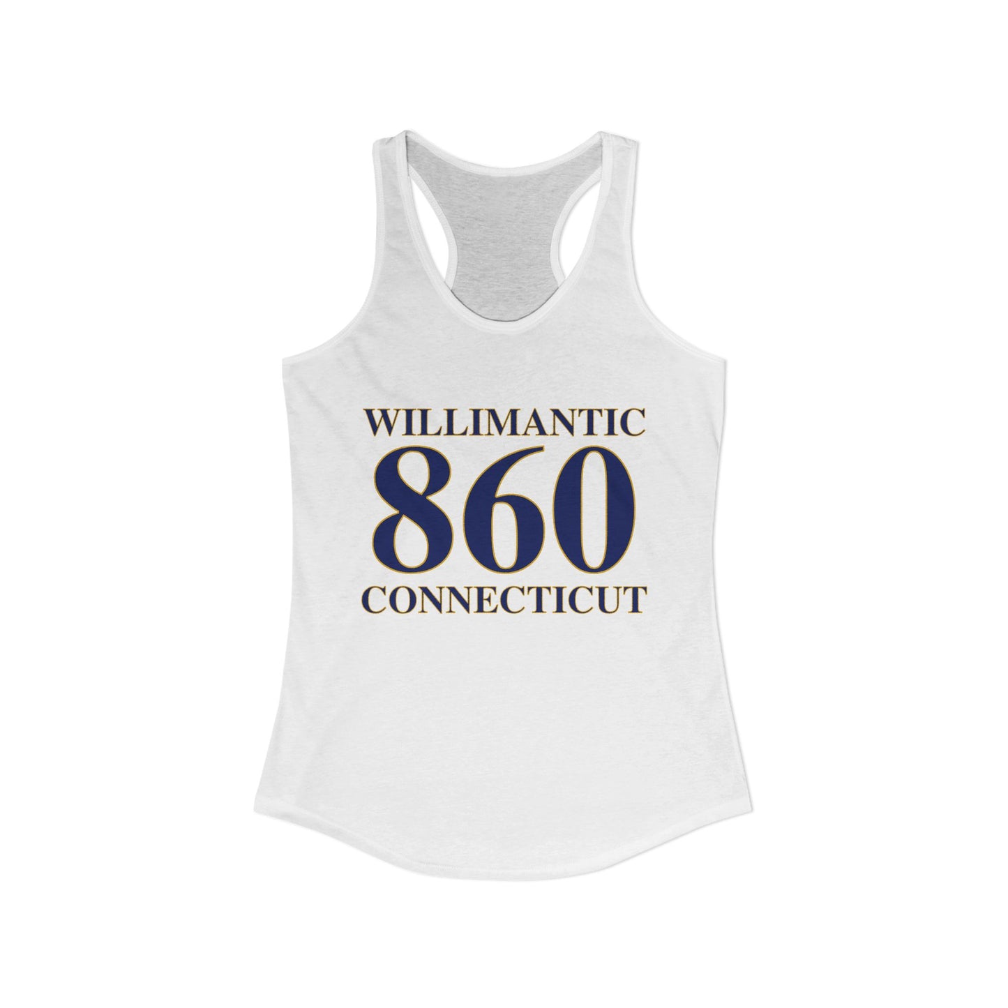 Willimantic 860 Connecticut Women's Ideal Racerback Tank Top