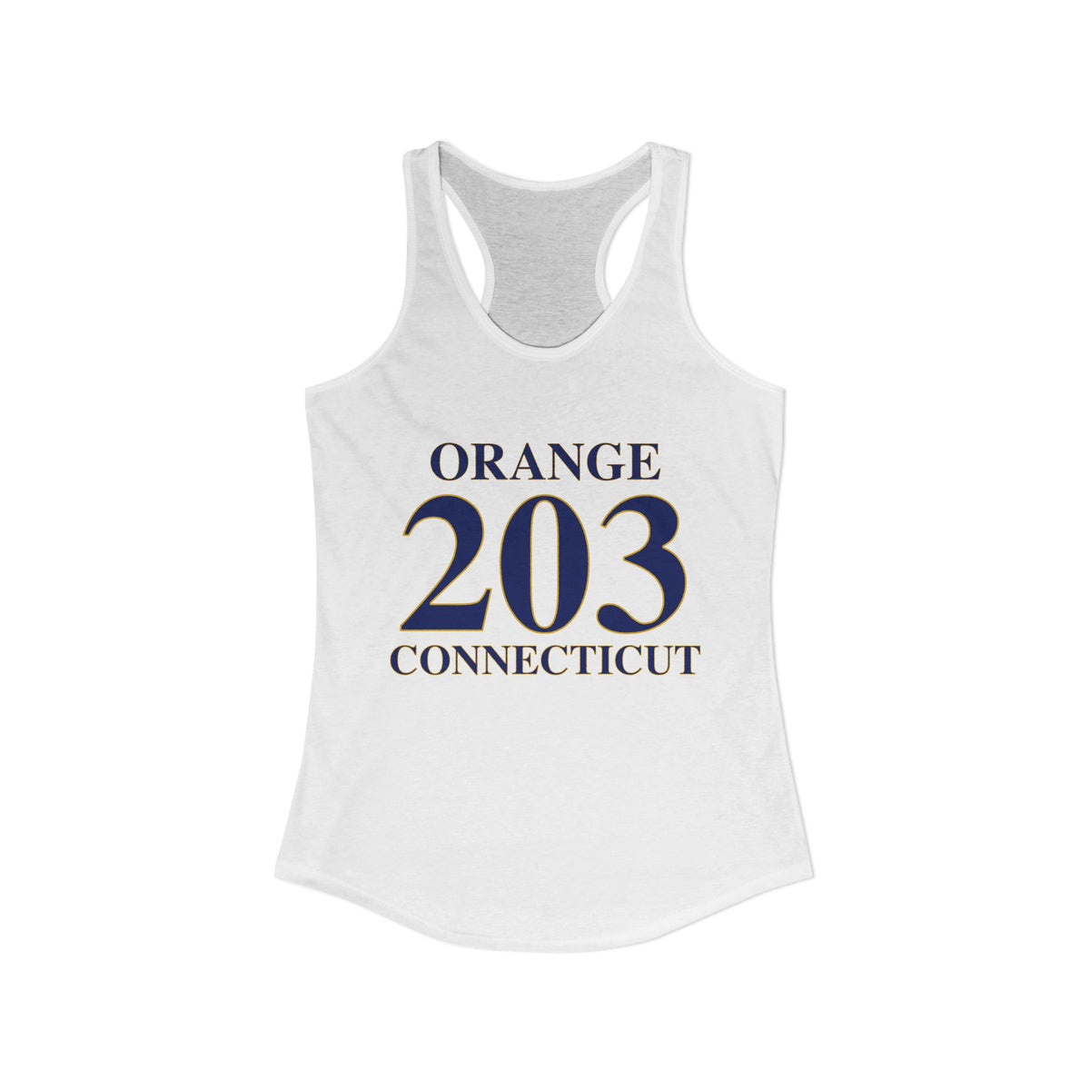 Orange 203 Connecticut Women's Ideal Racerback Tank Top