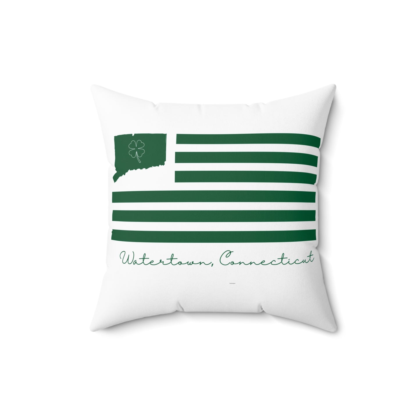 Watertown Connecticut St. Patrick’s Day Flag Spun Polyester Square Pillow