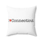 I Heart Connecticut Spun Polyester Square Pillow
