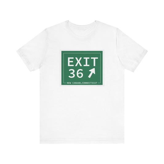 Vintage Exit 36 Merritt Parkway Sign Unisex Jersey Short Sleeve T-Shirt