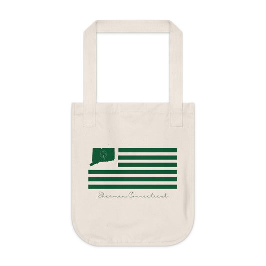 Sherman Connecticut St. Patrick’s Day Flag Organic Canvas Tote Bag