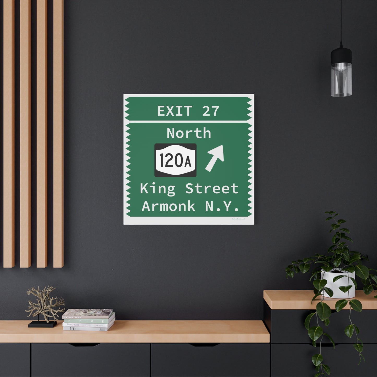 Vintage Merritt Parkway Exit 27 Sign Matte Canvas, Stretched, 1.25"