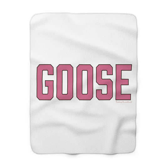 Goose Zip Code Pink & Black Sherpa Fleece Blanket