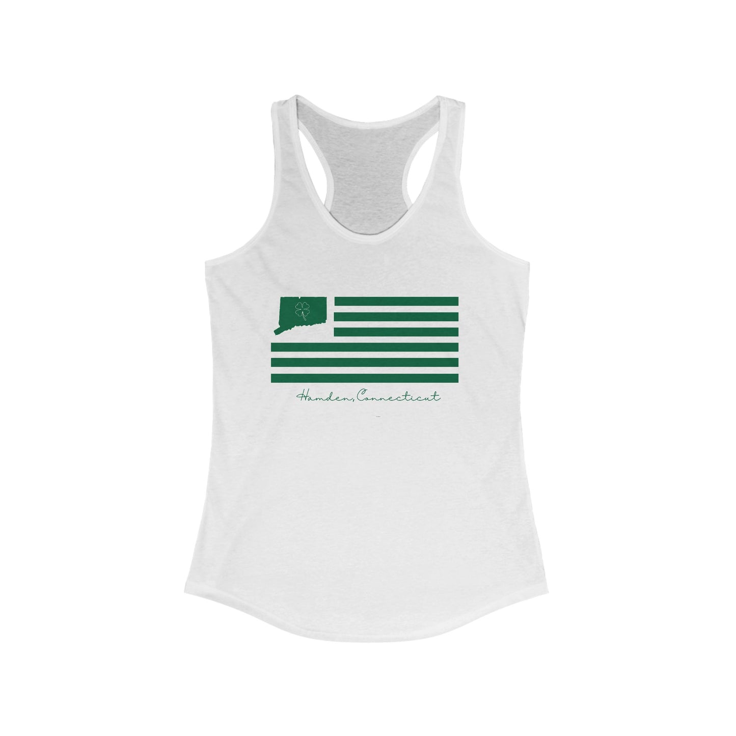 Hamden Connecticut St Patrick’s Day Flag Women's Ideal Racerback Tank Top