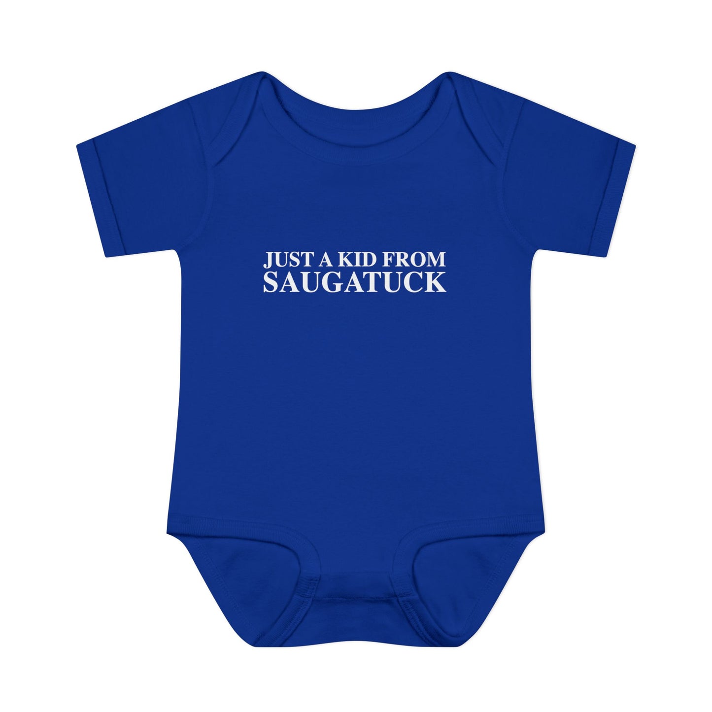 Just a kid from Saugatuck Infant Baby Rib Bodysuit