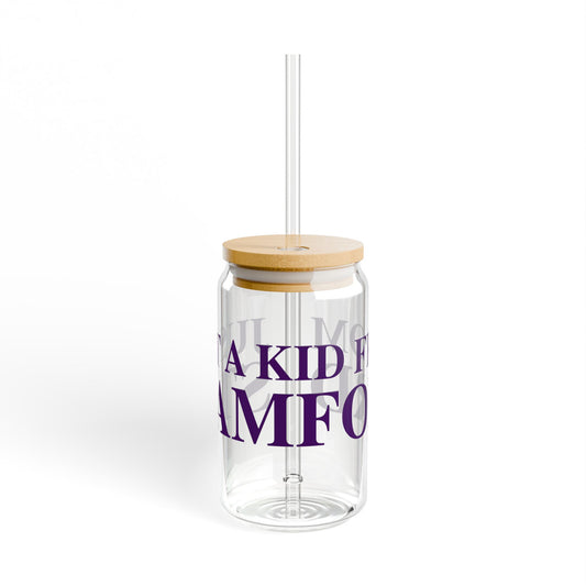 Just a kid from Stamford Sipper Glass, 16oz