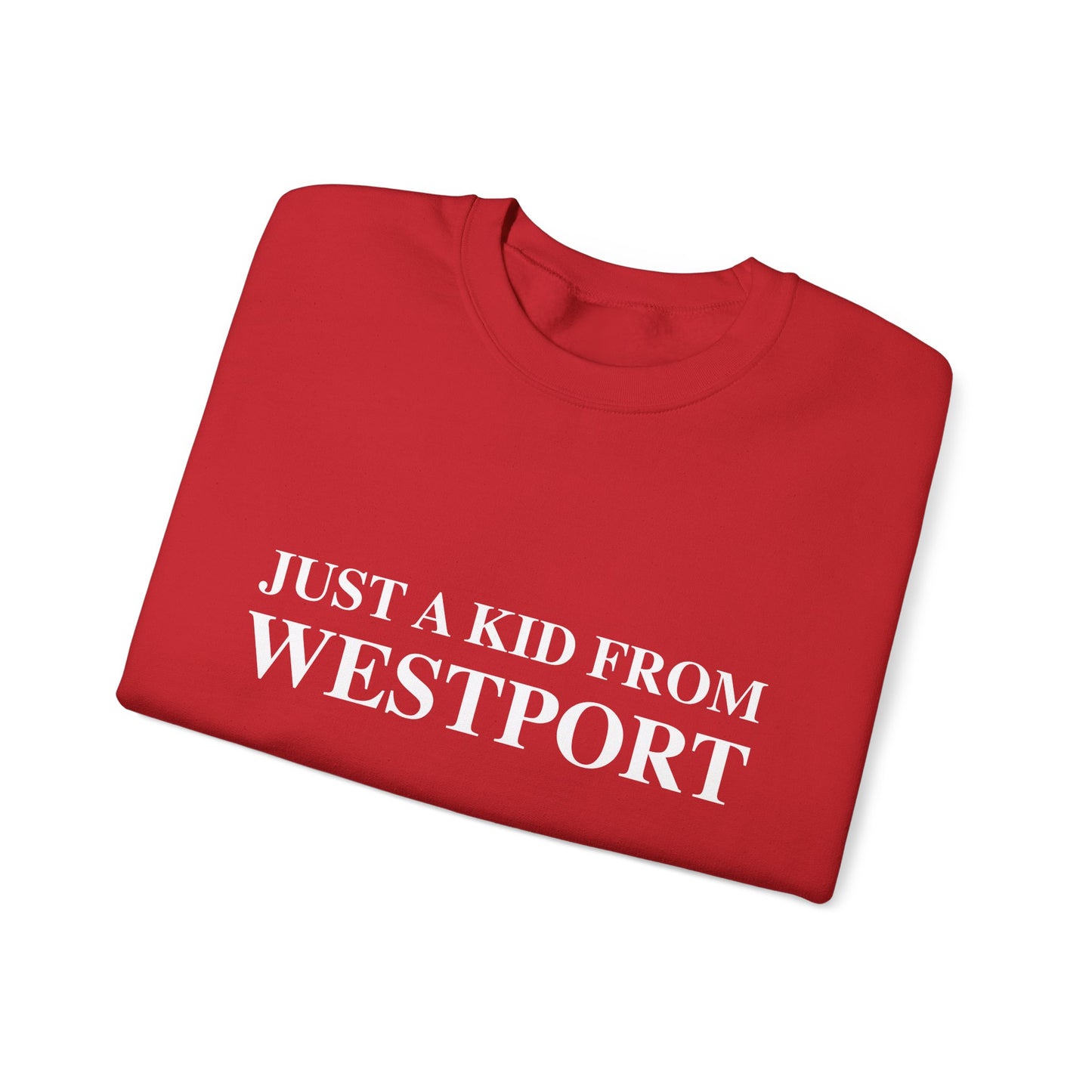 Just a kid from Westport Unisex Heavy Blend™ Crewneck Sweatshirt