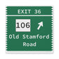 Vintage Merritt Parkway Exit 36 Sign Matte Canvas, Stretched, 1.25"