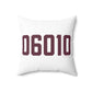 06010 Bristol Connecticut Zip Code Polyester Square Pillow