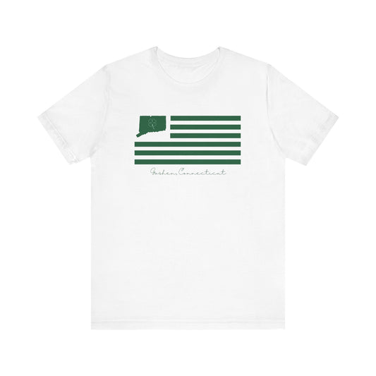 Goshen Connecticut St. Patrick’s Day Flag Unisex Jersey Short Sleeve T-Shirt