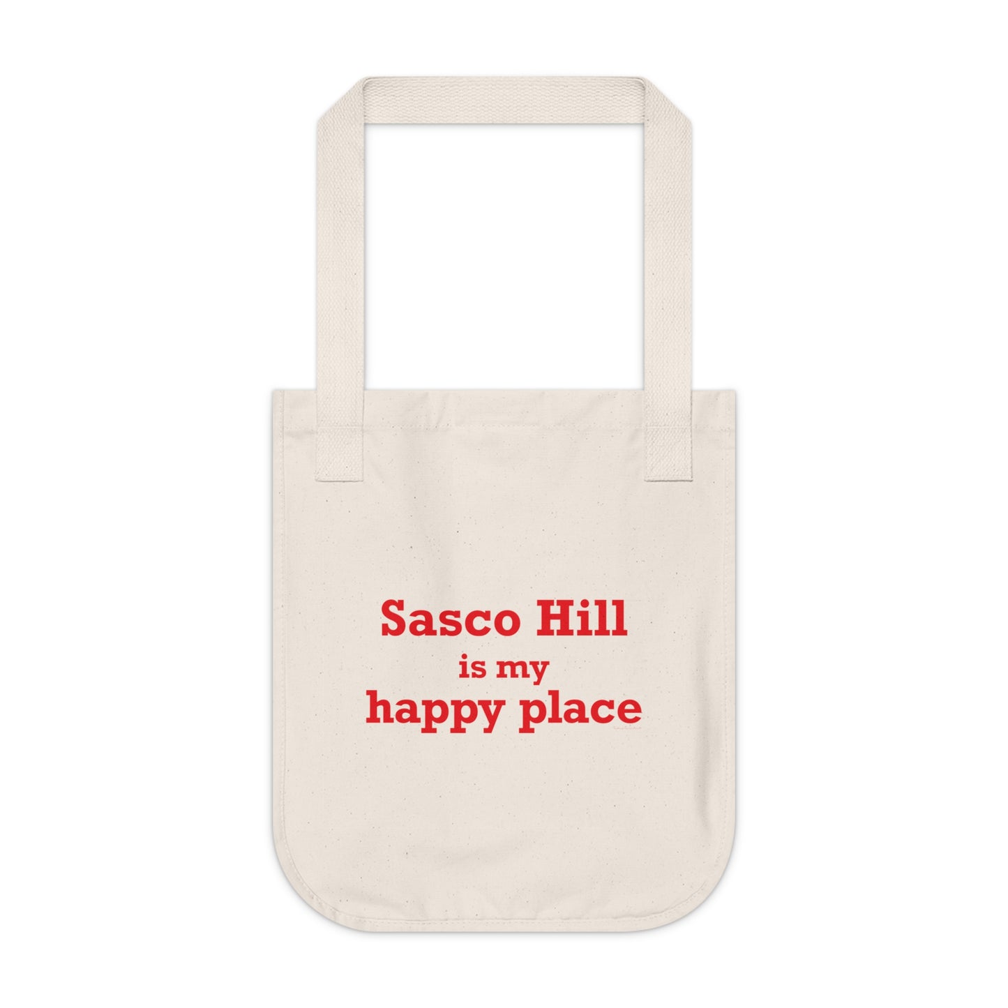 Sasco Hill is My Happy Place Organic Canvas Tote Bag