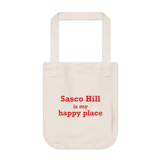 Sasco Hill is My Happy Place Organic Canvas Tote Bag