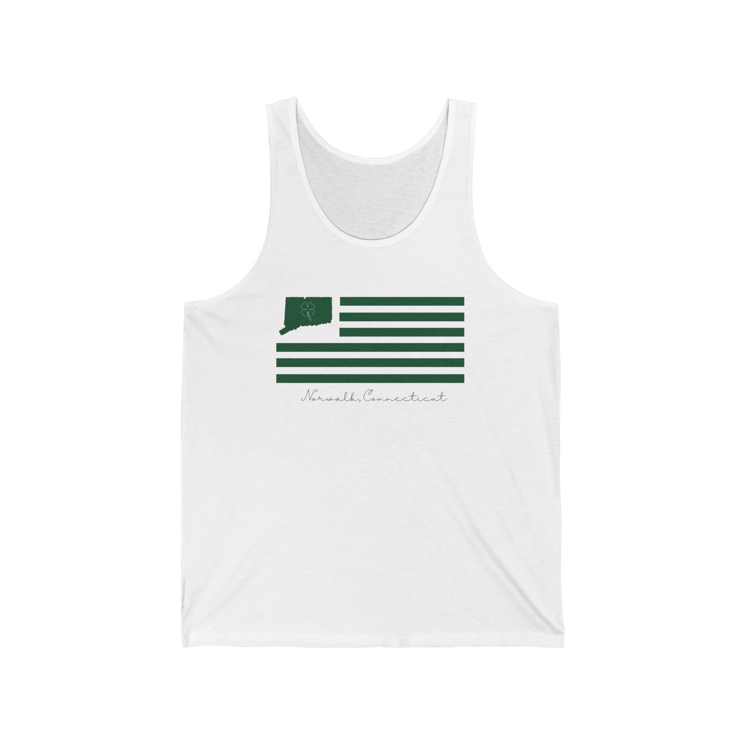 Norwalk Connecticut St Patrick’s Day Flag Unisex Jersey Tank Top