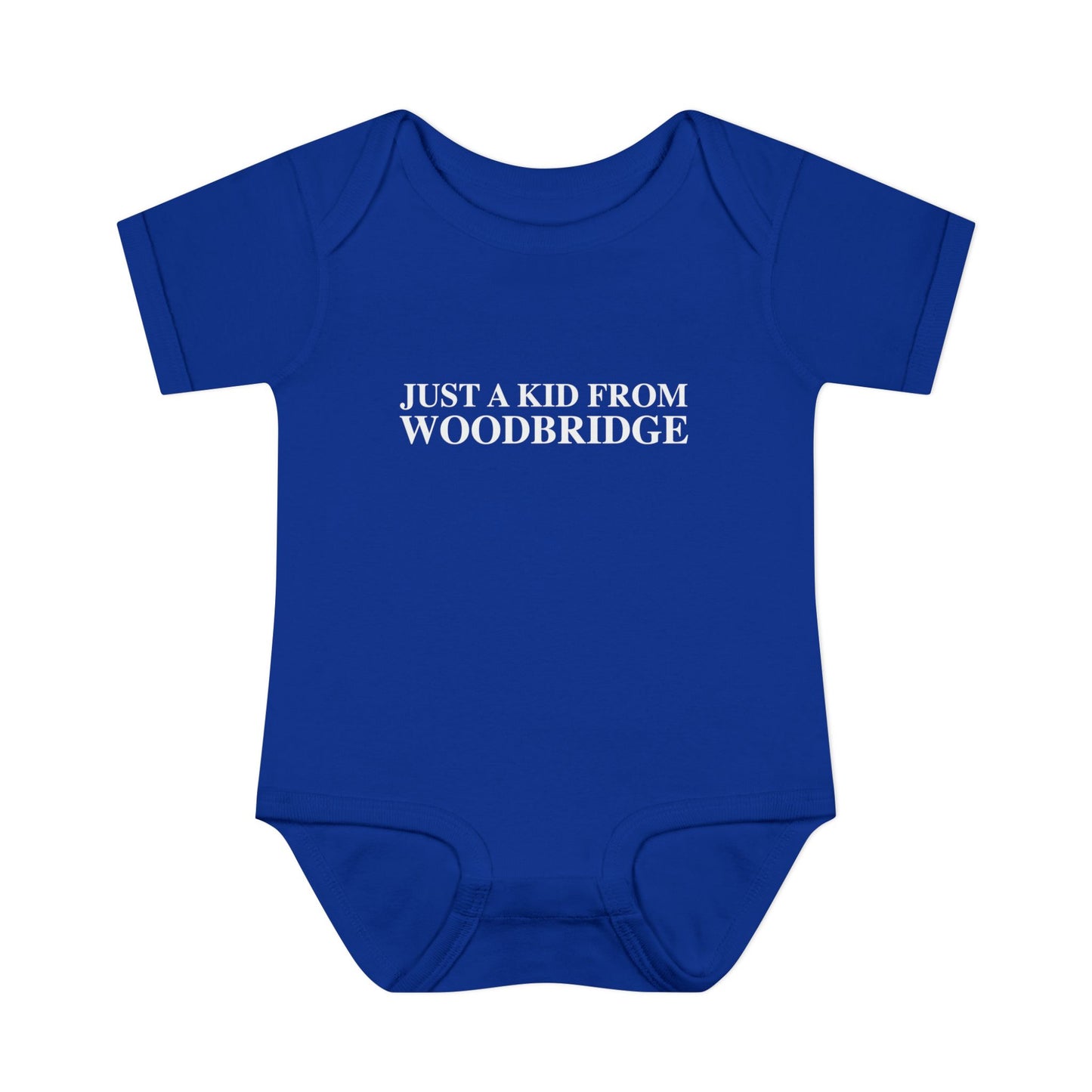 Just a kid from Woodbridge Infant Baby Rib Bodysuit