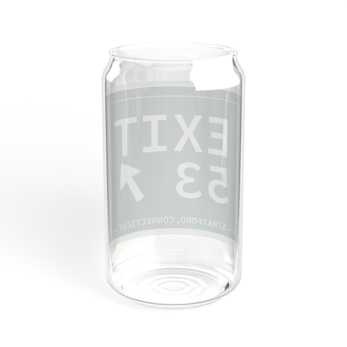 Vintage Exit 53  Merritt Parkway Sign Sipper Glass, 16oz
