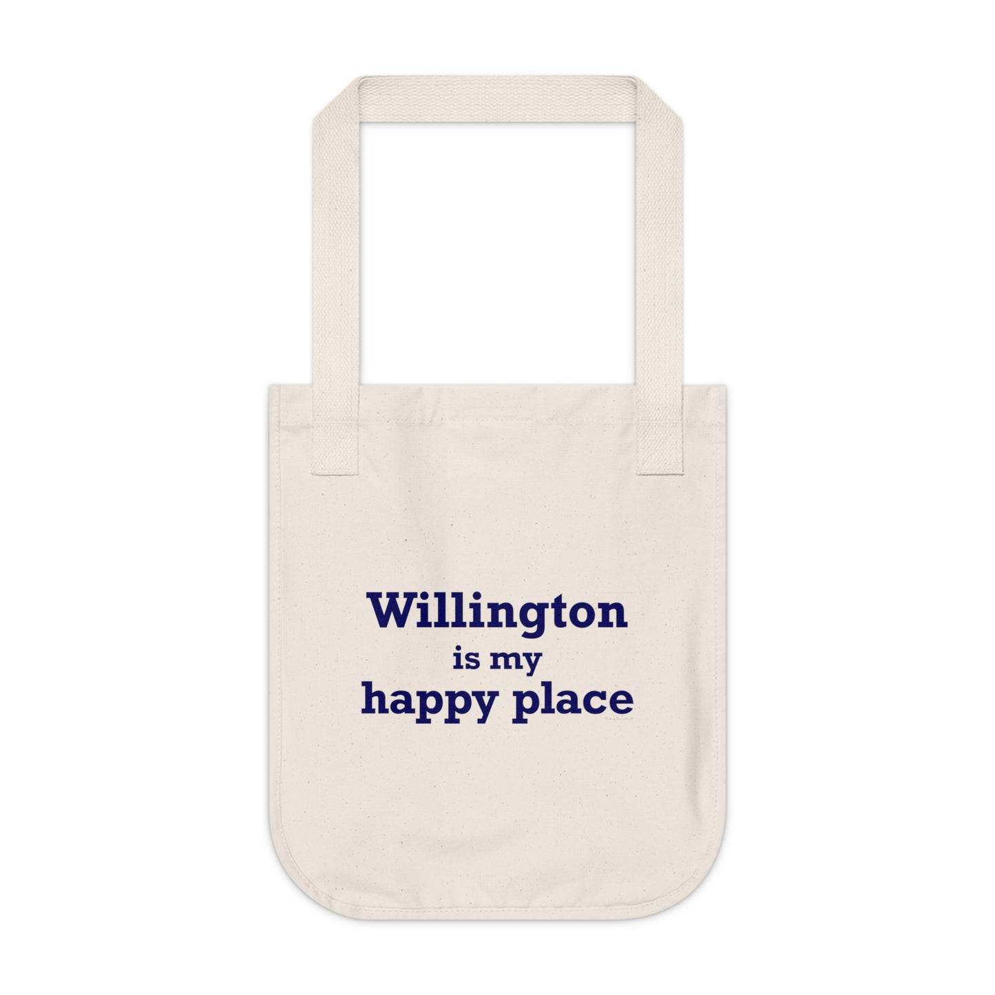 Willington is My Happy Place Organic Canvas Tote Bag