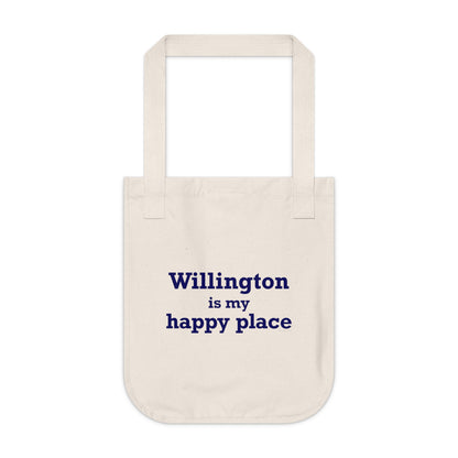 Willington is My Happy Place Organic Canvas Tote Bag