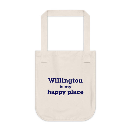 Willington is My Happy Place Organic Canvas Tote Bag