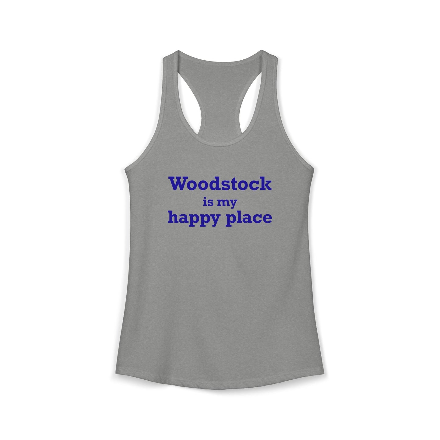 Woodstock is My Happy Place  Women's Ideal Racerback Tank Top