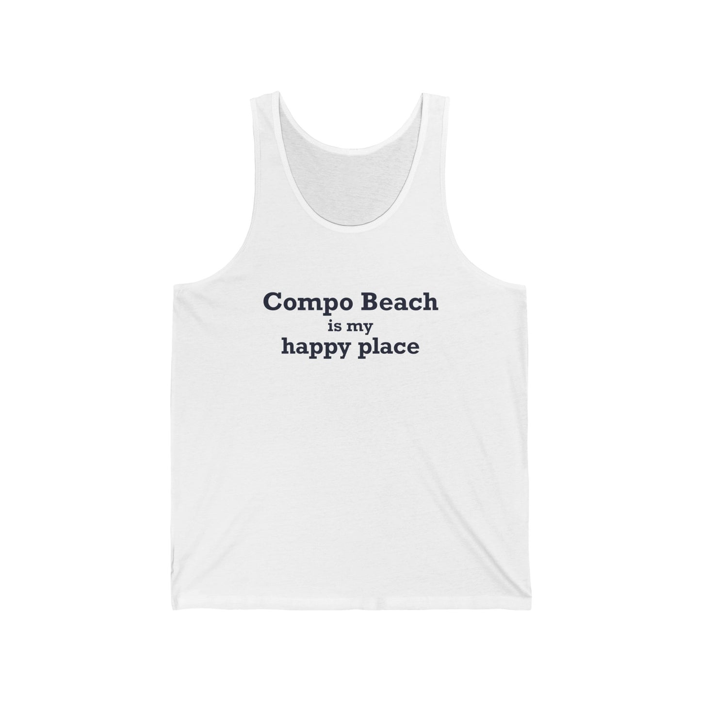 Compo Beach Is My Happy Place Unisex Jersey Tank Top