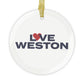 Love Weston Glass Ornaments