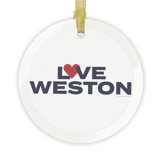 Love Weston Glass Ornaments